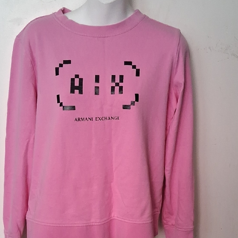 Armani Exchange Pink Sweatshirt with Graphic Logo